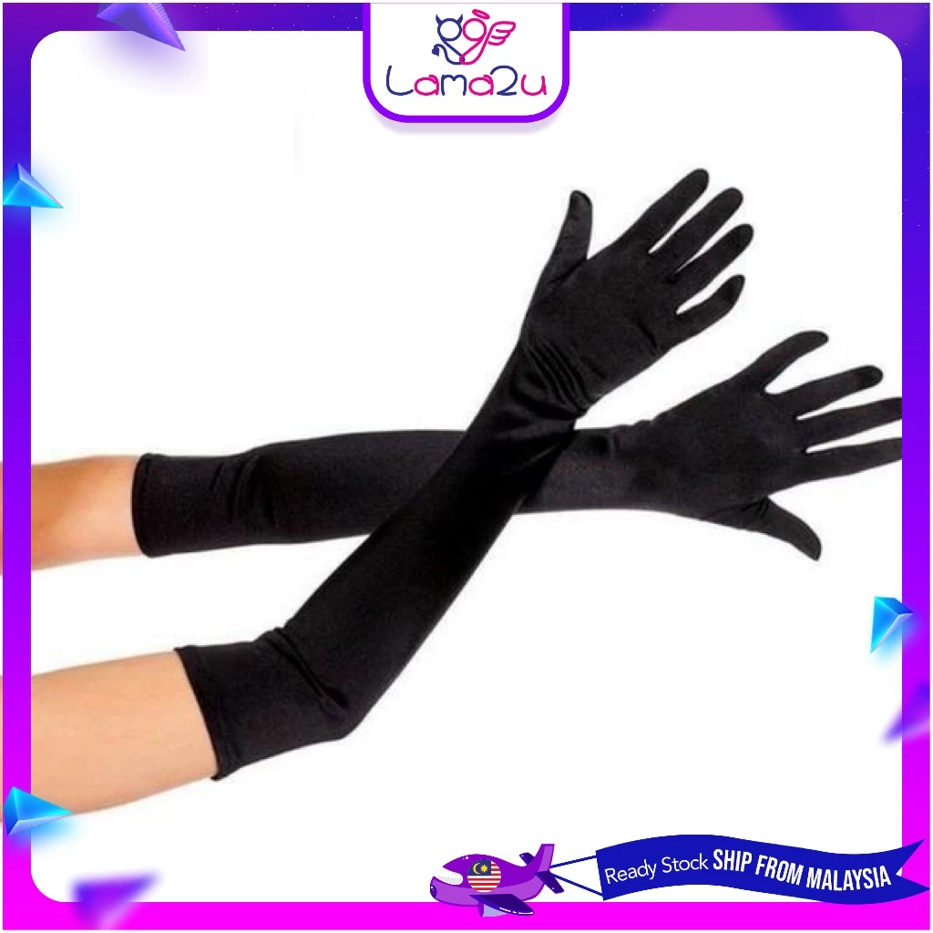 缎面长手套 防晒手套 歌剧晚宴派对舞会服装 3