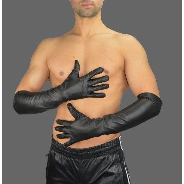 Long Gloves In PU Leather (Cosplay Glove Role Play Unisex Fahsion)  3