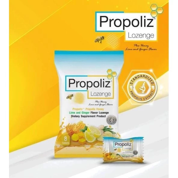 Propoliz Lozenge Original 8 Tablets / Vit C 8 Tablets Original From Thailand 1