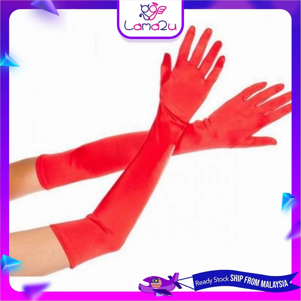 缎面长手套 防晒手套 歌剧晚宴派对舞会服装 4