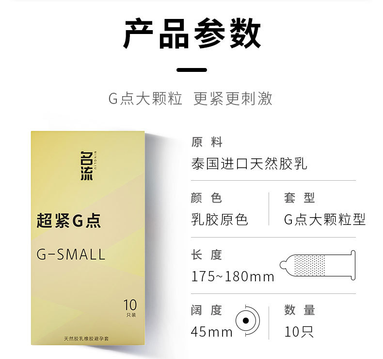 名流Small超小号避孕套10只装 紧绷型安全套 3