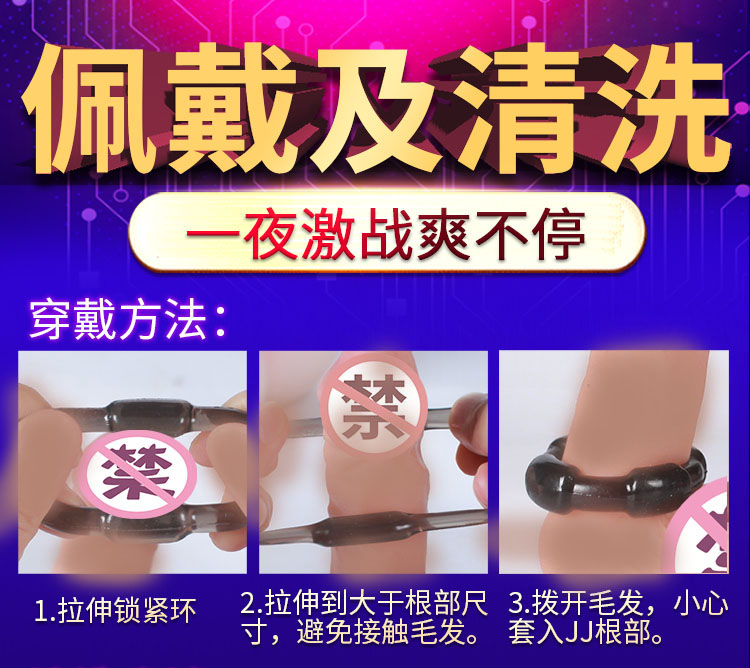 取悦男根锁紧锁精环 1盒4个装 阴茎套环 锁精环 5