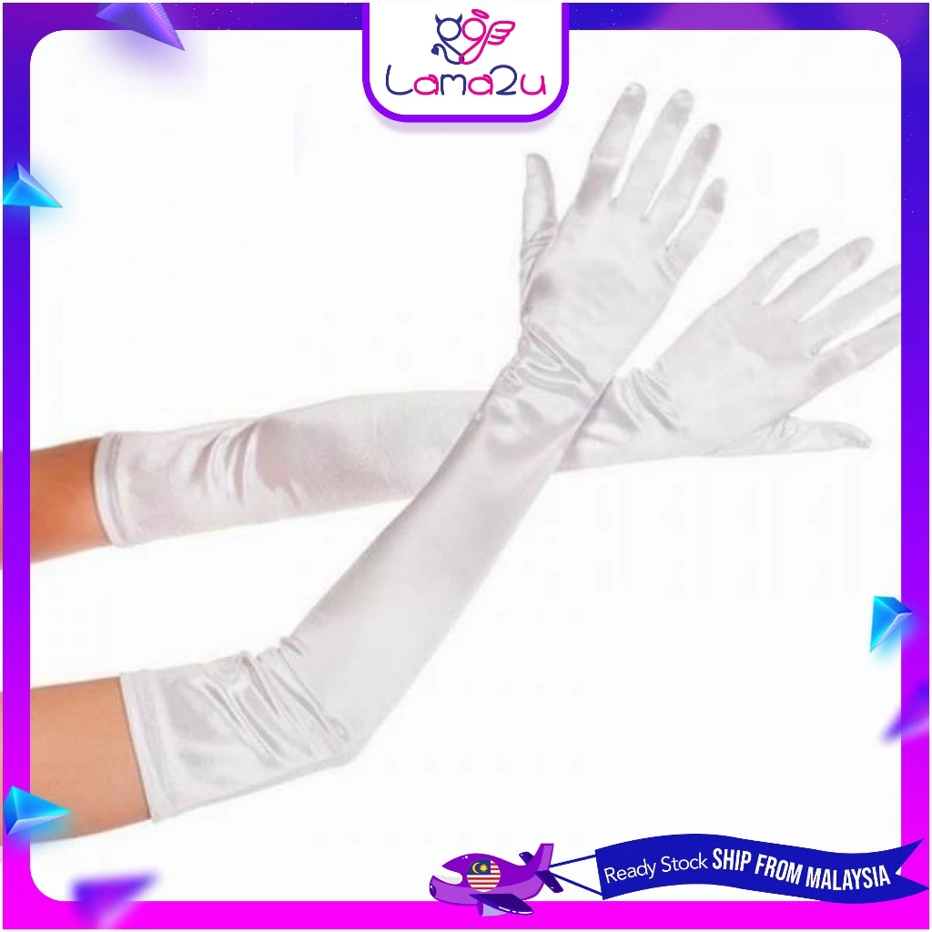 缎面长手套 防晒手套 歌剧晚宴派对舞会服装 5