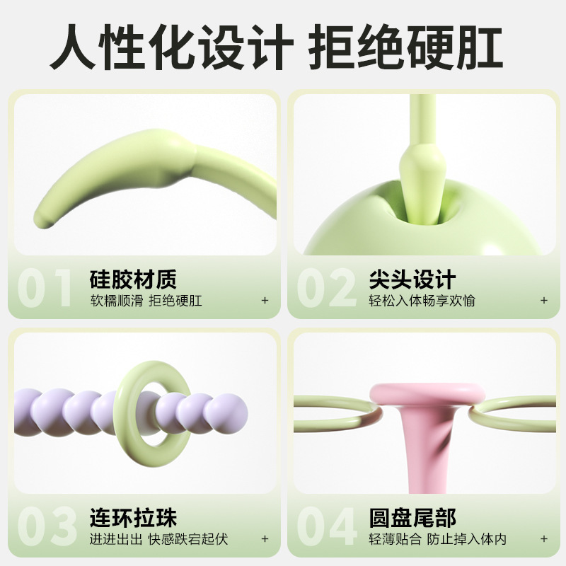 谜姬彩虹塞塞乐 三色套餐 阴肛两用硅胶肛塞 2