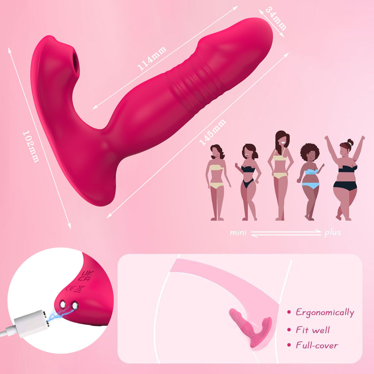 APP伸缩吮吸穿戴震动棒 女用App遥控仿真阳具调情跳蛋 3
