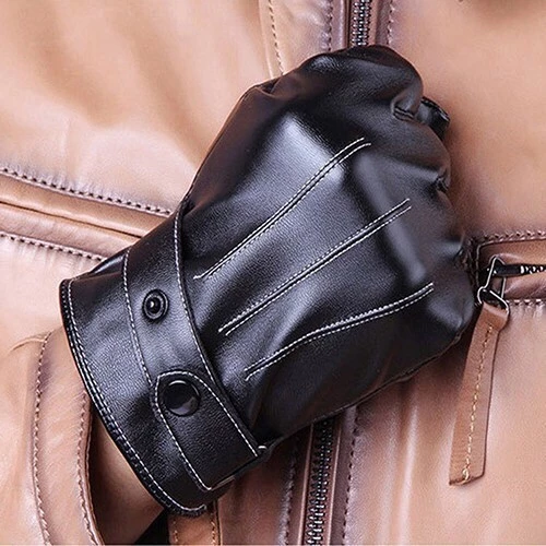 Men Fashion Faux Leather Gloves #Motor Fashion 4