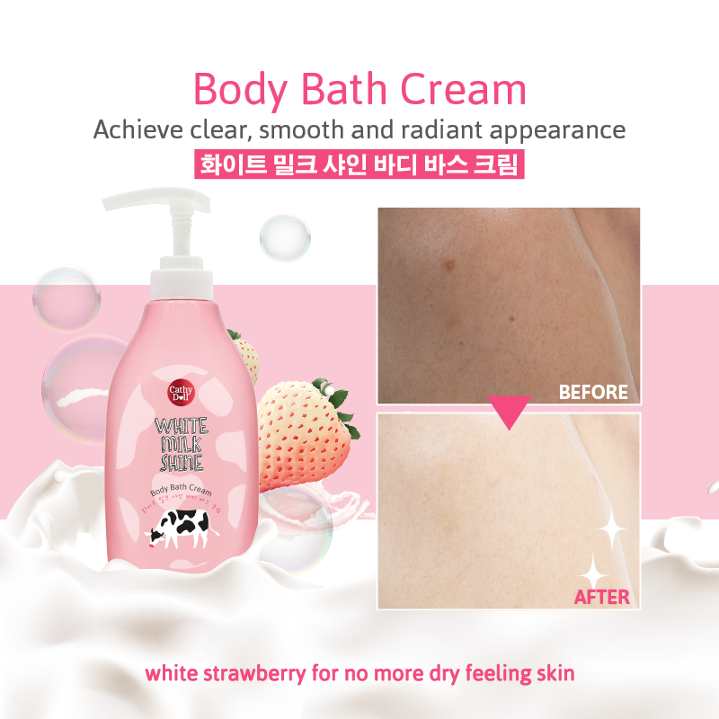 Cathy Doll White Milk Shine Body Bath Cream 450ml Unisex Body Shampoo 2